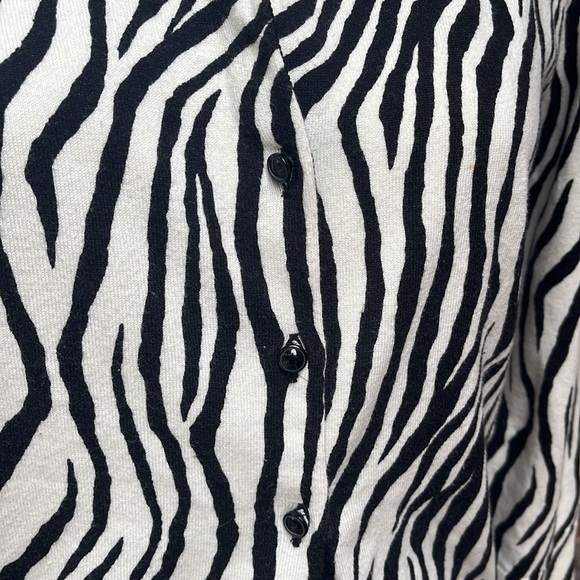 Talbots Zebra Print Cardigan size M - Picture 2 of 4